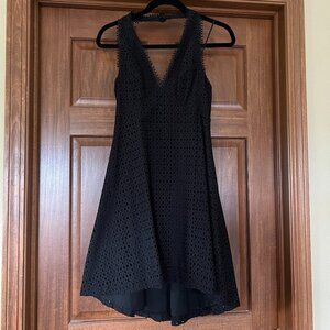 Belle Badgley Mischka Black Eyelet Halter Dress NWT